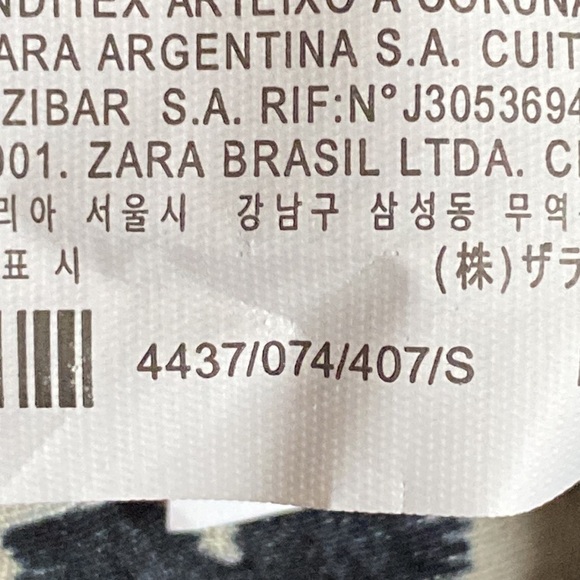 NWOT Zara Navy Blue/White Printed Midi Dress with Decorative Stitch. Size S. - Picture 8 of 10